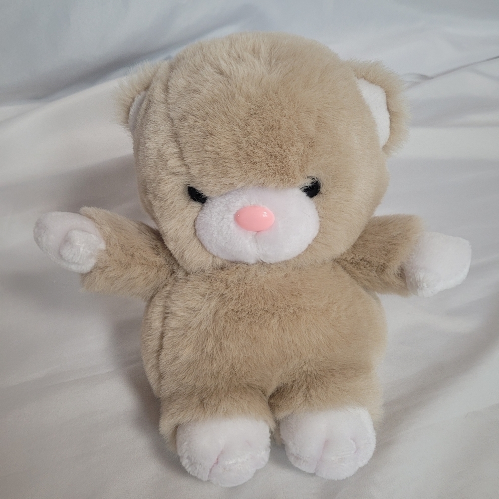 Vintage Tan Bear Pink Nose Walmart Plysh Teddy Bear Made In Korea 10"